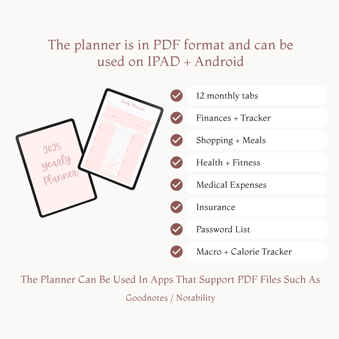 Digital Planner 2025 Yearly Planner