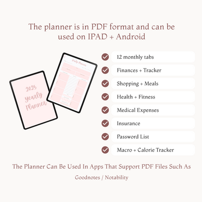 Digital Planner 2025 Yearly Planner